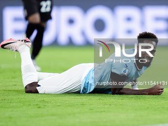 Boulaye Dia of SS Lazio reacts during the Serie A Enilive match between SS Lazio and AC Milan at Stadio Olimpico on Aug 31, 2024 in Rome, It...