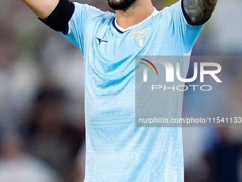 Taty Castellanos of SS Lazio looks dejected during the Serie A Enilive match between SS Lazio and AC Milan at Stadio Olimpico on Aug 31, 202...