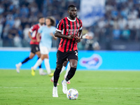 Fikayo Tomori of AC Milan during the Serie A Enilive match between SS Lazio and AC Milan at Stadio Olimpico on Aug 31, 2024 in Rome, Italy....