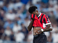 Emerson Royal of AC Milan looks dejected during the Serie A Enilive match between SS Lazio and AC Milan at Stadio Olimpico on Aug 31, 2024 i...