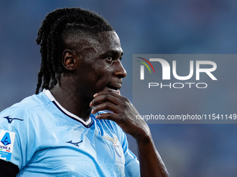 Loum Tchaouna of SS Lazio looks on during the Serie A Enilive match between SS Lazio and AC Milan at Stadio Olimpico on Aug 31, 2024 in Rome...