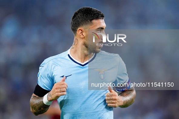 Mattia Zaccagni of SS Lazio looks on during the Serie A Enilive match between SS Lazio and AC Milan at Stadio Olimpico on Aug 31, 2024 in Ro...