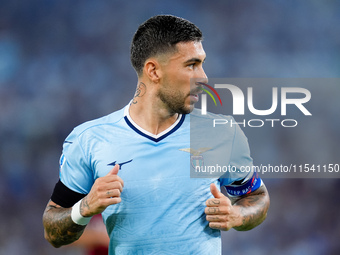 Mattia Zaccagni of SS Lazio looks on during the Serie A Enilive match between SS Lazio and AC Milan at Stadio Olimpico on Aug 31, 2024 in Ro...