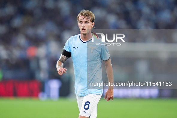 Nicolo' Rovella of SS Lazio looks on during the Serie A Enilive match between SS Lazio and AC Milan at Stadio Olimpico on Aug 31, 2024 in Ro...