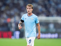 Nicolo' Rovella of SS Lazio looks on during the Serie A Enilive match between SS Lazio and AC Milan at Stadio Olimpico on Aug 31, 2024 in Ro...