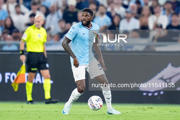 Nuno Tavares of SS Lazio during the Serie A Enilive match between SS Lazio and AC Milan at Stadio Olimpico on Aug 31, 2024 in Rome, Italy. 