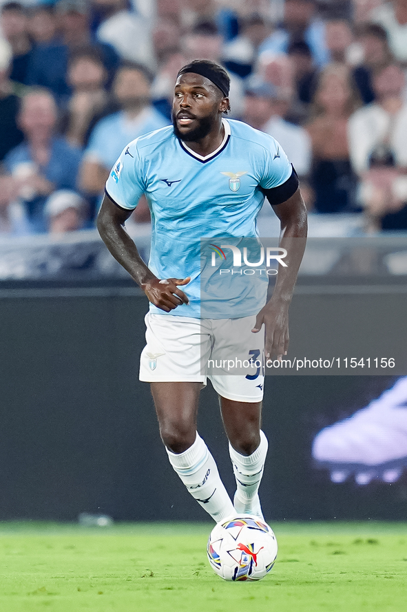 Nuno Tavares of SS Lazio during the Serie A Enilive match between SS Lazio and AC Milan at Stadio Olimpico on Aug 31, 2024 in Rome, Italy. 