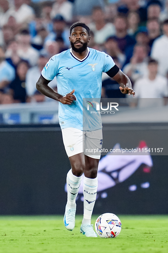 Nuno Tavares of SS Lazio during the Serie A Enilive match between SS Lazio and AC Milan at Stadio Olimpico on Aug 31, 2024 in Rome, Italy. 