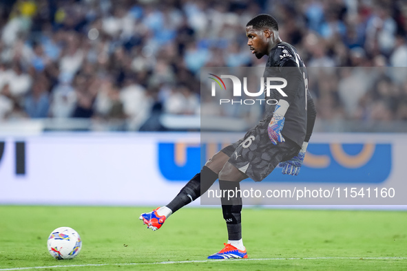 Mike Maignan of AC Milan during the Serie A Enilive match between SS Lazio and AC Milan at Stadio Olimpico on Aug 31, 2024 in Rome, Italy. 