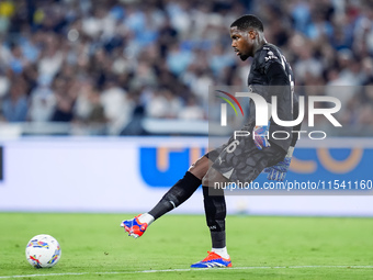 Mike Maignan of AC Milan during the Serie A Enilive match between SS Lazio and AC Milan at Stadio Olimpico on Aug 31, 2024 in Rome, Italy. (