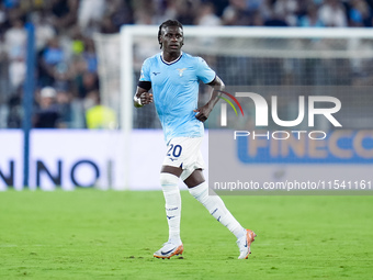 Loum Tchaouna of SS Lazio looks on during the Serie A Enilive match between SS Lazio and AC Milan at Stadio Olimpico on Aug 31, 2024 in Rome...