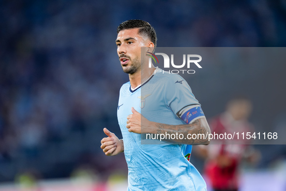 Mattia Zaccagni of SS Lazio looks on during the Serie A Enilive match between SS Lazio and AC Milan at Stadio Olimpico on Aug 31, 2024 in Ro...