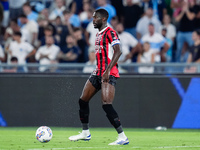 Fikayo Tomori of AC Milan during the Serie A Enilive match between SS Lazio and AC Milan at Stadio Olimpico on Aug 31, 2024 in Rome, Italy....