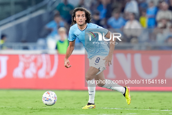 Matteo Guendouzi of SS Lazio during the Serie A Enilive match between SS Lazio and AC Milan at Stadio Olimpico on Aug 31, 2024 in Rome, Ital...