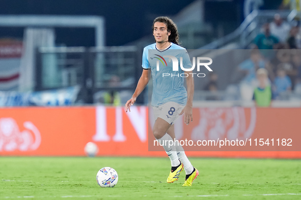 Matteo Guendouzi of SS Lazio during the Serie A Enilive match between SS Lazio and AC Milan at Stadio Olimpico on Aug 31, 2024 in Rome, Ital...