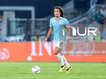 Matteo Guendouzi of SS Lazio during the Serie A Enilive match between SS Lazio and AC Milan at Stadio Olimpico on Aug 31, 2024 in Rome, Ital...