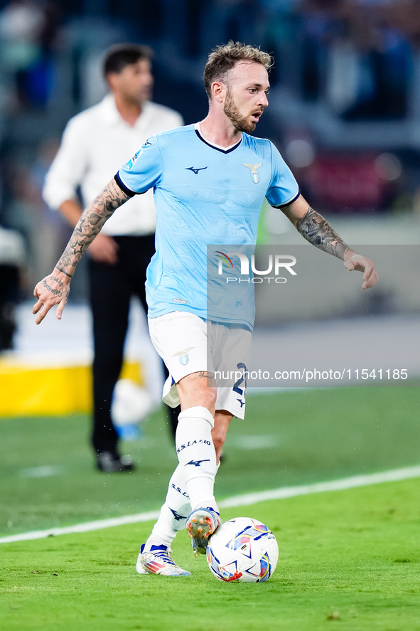 Manuel Lazzari of SS Lazio during the Serie A Enilive match between SS Lazio and AC Milan at Stadio Olimpico on Aug 31, 2024 in Rome, Italy....