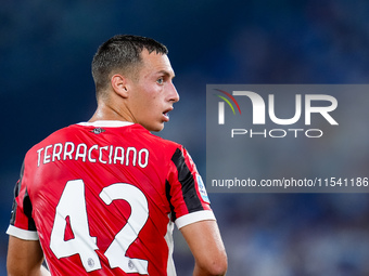 Filippo Terracciano of AC Milan looks on during the Serie A Enilive match between SS Lazio and AC Milan at Stadio Olimpico on Aug 31, 2024 i...