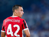 Filippo Terracciano of AC Milan looks on during the Serie A Enilive match between SS Lazio and AC Milan at Stadio Olimpico on Aug 31, 2024 i...