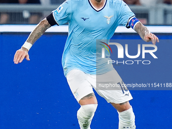 Mattia Zaccagni of SS Lazio during the Serie A Enilive match between SS Lazio and AC Milan at Stadio Olimpico on Aug 31, 2024 in Rome, Italy...