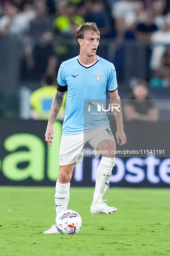 Nicolo' Rovella of SS Lazio during the Serie A Enilive match between SS Lazio and AC Milan at Stadio Olimpico on Aug 31, 2024 in Rome, Italy...