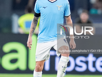 Nicolo' Rovella of SS Lazio during the Serie A Enilive match between SS Lazio and AC Milan at Stadio Olimpico on Aug 31, 2024 in Rome, Italy...