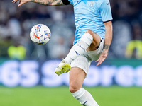 Alessio Romagnoli of SS Lazio controls the ball during the Serie A Enilive match between SS Lazio and AC Milan at Stadio Olimpico on Aug 31,...