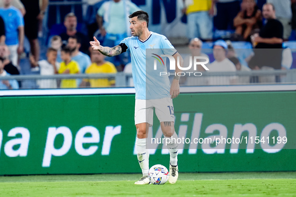 Alessio Romagnoli of SS Lazio during the Serie A Enilive match between SS Lazio and AC Milan at Stadio Olimpico on Aug 31, 2024 in Rome, Ita...