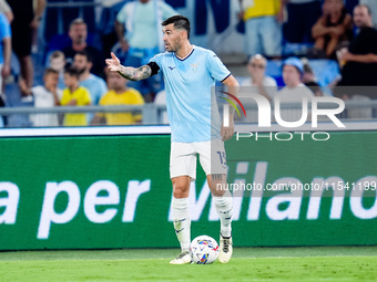 Alessio Romagnoli of SS Lazio during the Serie A Enilive match between SS Lazio and AC Milan at Stadio Olimpico on Aug 31, 2024 in Rome, Ita...