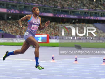 Breanna Clark of United States of America in action in Women's 400m - T20 Round 1 during the Paris 2024 Paralympic Games at Stade de France...