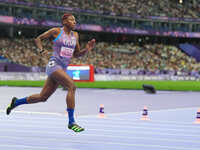 Breanna Clark of United States of America in action in Women's 400m - T20 Round 1 during the Paris 2024 Paralympic Games at Stade de France...