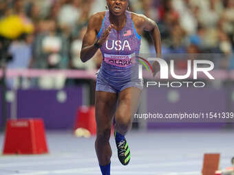 Breanna Clark of United States of America in action in Women's 400m - T20 Round 1 during the Paris 2024 Paralympic Games at Stade de France...