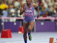 Breanna Clark of United States of America in action in Women's 400m - T20 Round 1 during the Paris 2024 Paralympic Games at Stade de France...