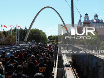 A large number of people participate in the Labour Day Parade in Downtown Toronto, Canada, on September 2, 2024. (