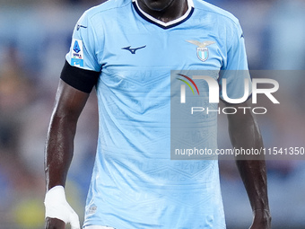 Loum Tchaouna of SS Lazio looks on during the Serie A Enilive match between SS Lazio and AC Milan at Stadio Olimpico on Aug 31, 2024 in Rome...