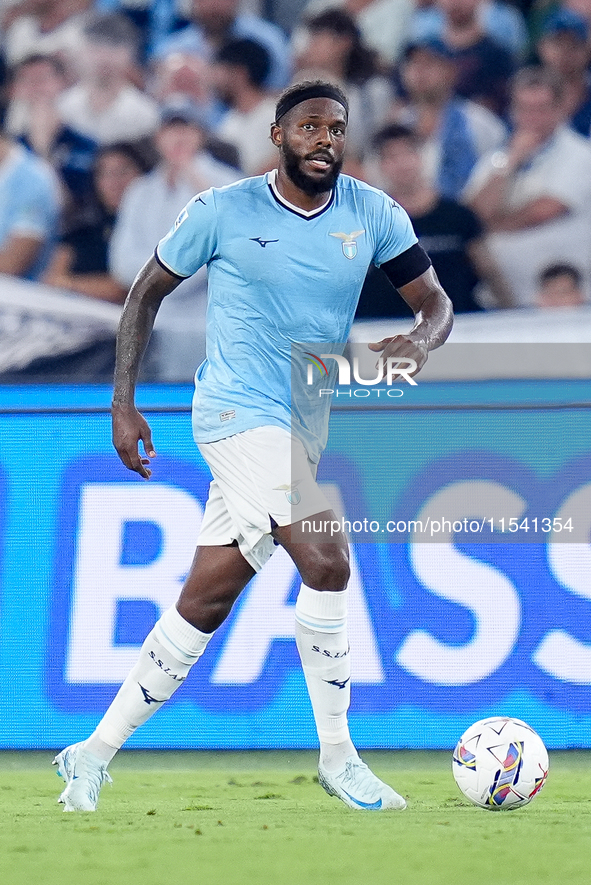 Nuno Tavares of SS Lazio during the Serie A Enilive match between SS Lazio and AC Milan at Stadio Olimpico on Aug 31, 2024 in Rome, Italy. 