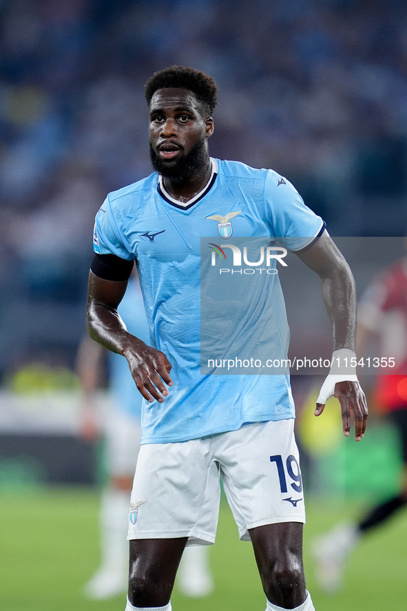 Boulaye Dia of SS Lazio looks on during the Serie A Enilive match between SS Lazio and AC Milan at Stadio Olimpico on Aug 31, 2024 in Rome,...