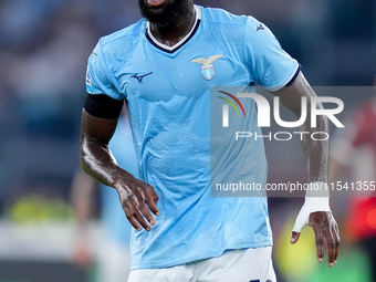 Boulaye Dia of SS Lazio looks on during the Serie A Enilive match between SS Lazio and AC Milan at Stadio Olimpico on Aug 31, 2024 in Rome,...