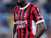 Emerson Royal of AC Milan looks on during the Serie A Enilive match between SS Lazio and AC Milan at Stadio Olimpico on Aug 31, 2024 in Rome...