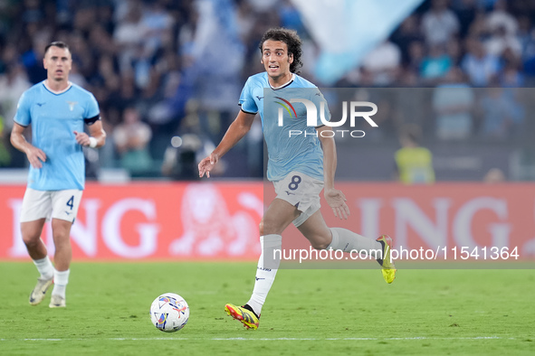 Matteo Guendouzi of SS Lazio during the Serie A Enilive match between SS Lazio and AC Milan at Stadio Olimpico on Aug 31, 2024 in Rome, Ital...