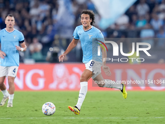 Matteo Guendouzi of SS Lazio during the Serie A Enilive match between SS Lazio and AC Milan at Stadio Olimpico on Aug 31, 2024 in Rome, Ital...