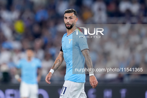 Taty Castellanos of SS Lazio looks on during the Serie A Enilive match between SS Lazio and AC Milan at Stadio Olimpico on Aug 31, 2024 in R...