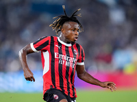 Samuel Chukwueze of AC Milan during the Serie A Enilive match between SS Lazio and AC Milan at Stadio Olimpico on Aug 31, 2024 in Rome, Ital...