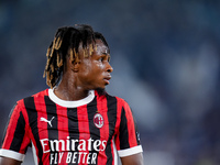 Samuel Chukwueze of AC Milan looks on during the Serie A Enilive match between SS Lazio and AC Milan at Stadio Olimpico on Aug 31, 2024 in R...