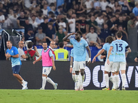 Boulaye Dia of SS Lazio celebrates after scoring second goal during the Serie A Enilive match between SS Lazio and AC Milan at Stadio Olimpi...