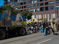 A large number of people participate in the Labour Day Parade in Downtown Toronto, Canada, on September 2, 2024. (