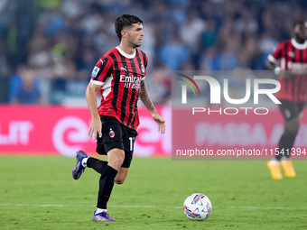 Christian Pulisic of AC Milan during the Serie A Enilive match between SS Lazio and AC Milan at Stadio Olimpico on Aug 31, 2024 in Rome, Ita...