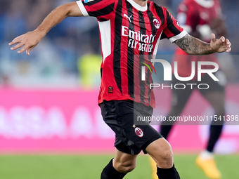 Christian Pulisic of AC Milan during the Serie A Enilive match between SS Lazio and AC Milan at Stadio Olimpico on Aug 31, 2024 in Rome, Ita...