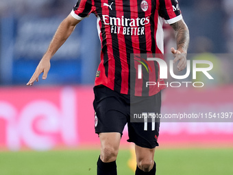 Christian Pulisic of AC Milan during the Serie A Enilive match between SS Lazio and AC Milan at Stadio Olimpico on Aug 31, 2024 in Rome, Ita...