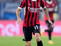 Christian Pulisic of AC Milan during the Serie A Enilive match between SS Lazio and AC Milan at Stadio Olimpico on Aug 31, 2024 in Rome, Ita...